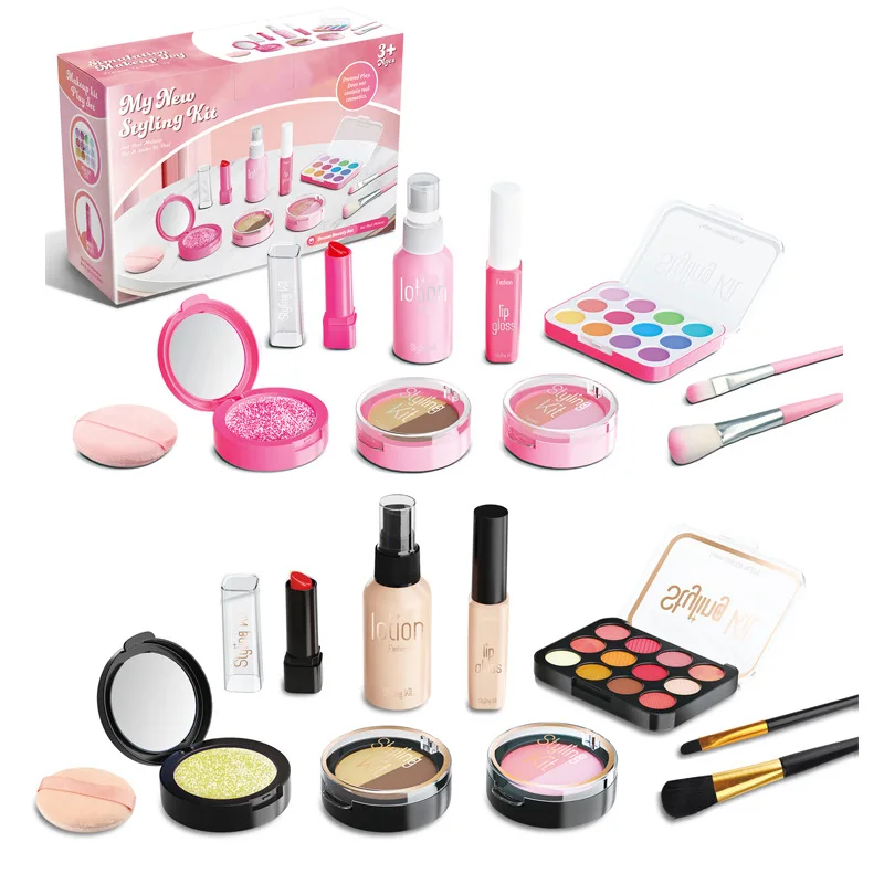 Set di Cosmetici Simulati per Bambine, Giocattoli per Casa delle Bambole, Rossetto e Smalto Simulati, Gioco Educativo di Trucco Finto