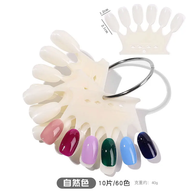 100Sets Nail Art Color Board 60 Color Fan Card Nail Polish Color Board Practice Nail Color Display Board