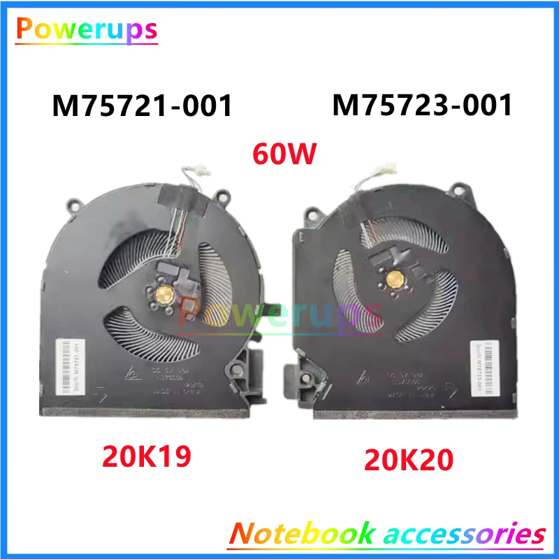 New Original Laptop CPU/GPU Cooler Fan For HP VICTUS 7 16-D 16-E TPN-Q263 Q264  RTX3050 60W M75720 M75722-001 C700 C710