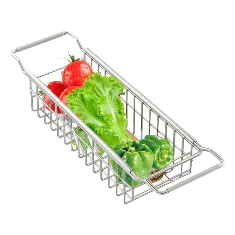 New Sink Drying Rack Drain Rack Wire Basket Telescopic Sink Storage Rack Kitchen Drain Rack Under Shelf Basket Kitchen Sink