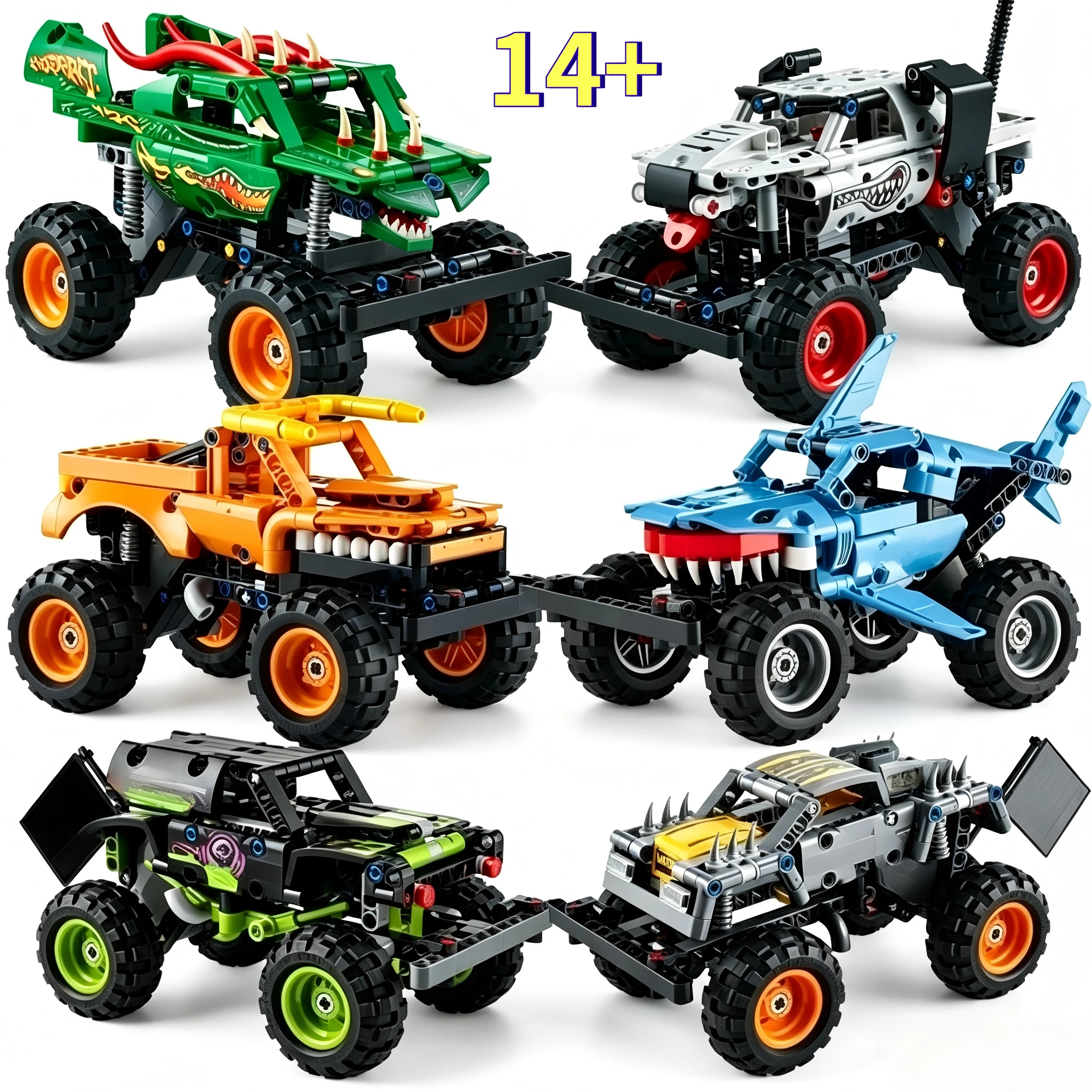 Giant Wheel Off-road Vehicle Model  Building Blocks Sets Suitable for Birthday Gifts Compatible with Legoed Particles