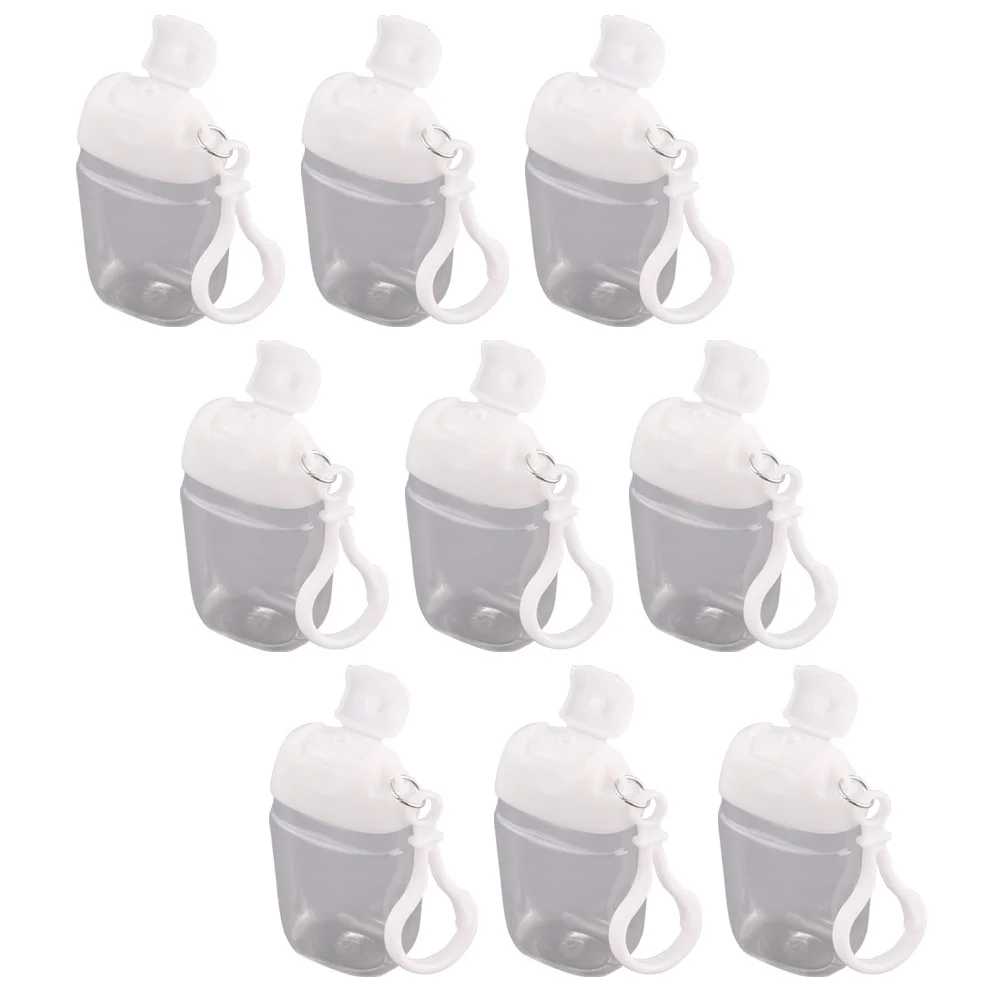 

9 Pcs Toiletries Travel Bottle Flip Cap with Hook Keychain Dispenser Pp Hand Sub Bottles Makeup