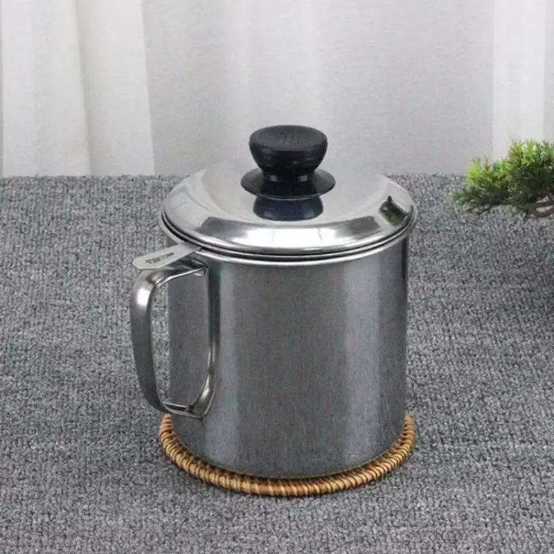 Bacon Grease Container Kitchen Oil Container Can with Strainer for Store Meat Frying Oil and Cooking Grease Storage