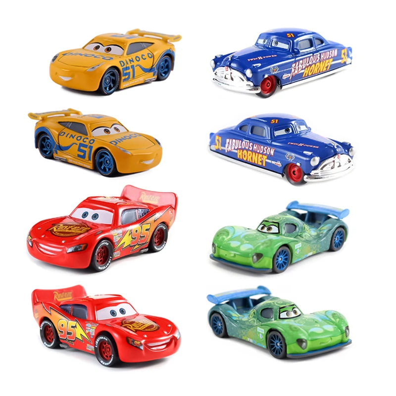 Pixar Cars2 3 Lightning McQueen Doc Champion Brazil 1:55 Alloy Diecast Vehicle Metal Material Collection Child Gifts Toys