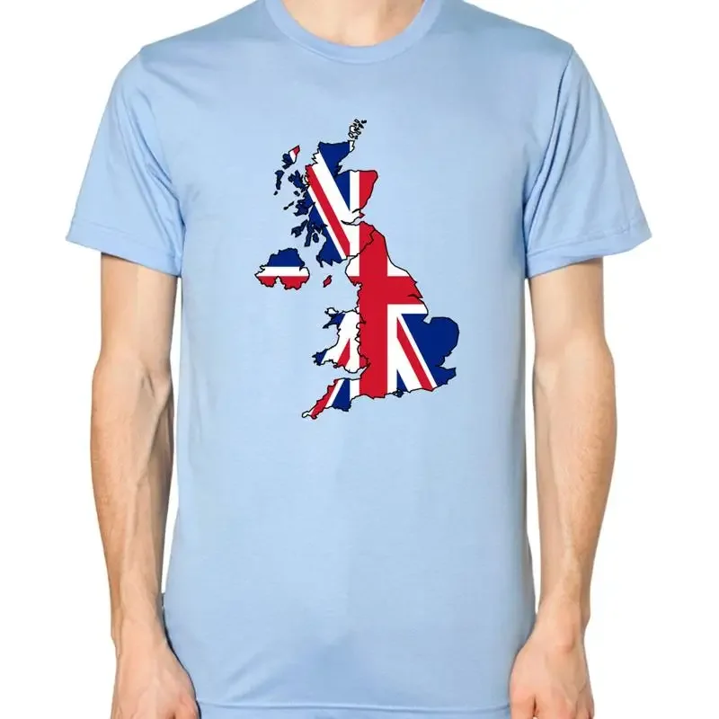United Kingdom Flap Map T shirt Union Jack Great Britain British Top