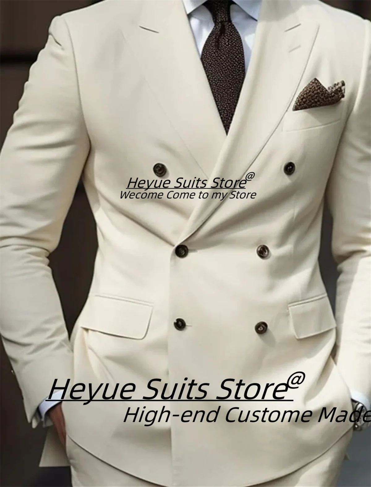 Costumes de mariage formels blancs pour hommes, coupe couvertes, double boutonnage, smokings de Rhdu marié, blazers masculins élégants, ensembles de 2 pièces, Trajes 138