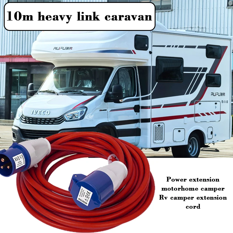 1pc IP44 10M Heavy Duty Hook Up Caravan Cable Camping 16 Amp 240V Mains Extension Motorhome Camper Van