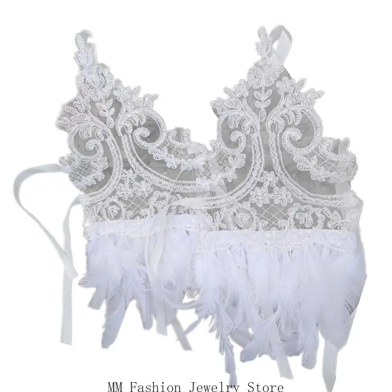 

D0UB Гибкие перчатки с художественным кружевным дизайном для особых случаев