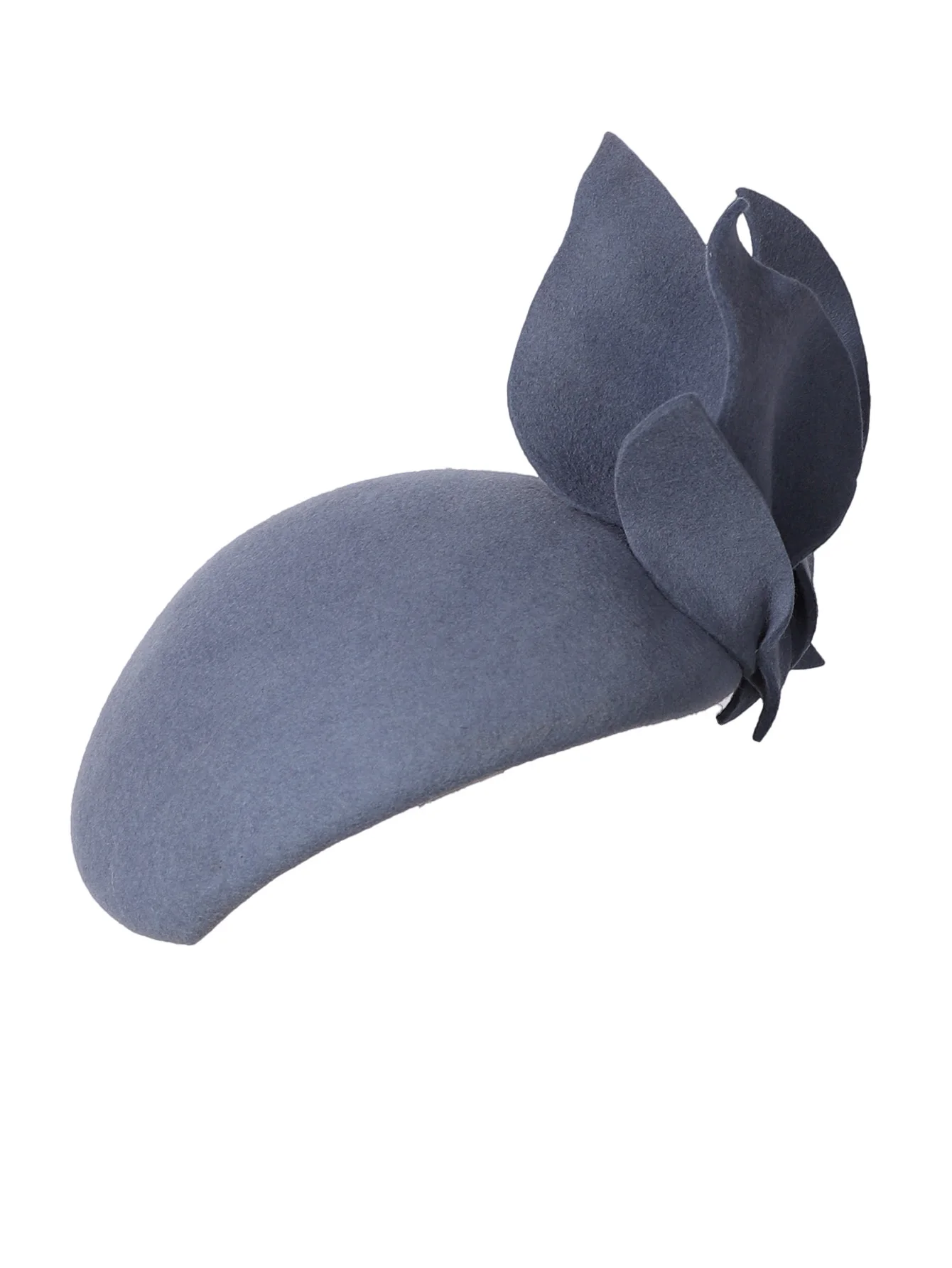Haze Blue Black Damen-Baskenmütze aus Wollfilz mit großer Blume, formeller Kirchenanlass, Teeparty-Fascinator-Hut für Damen und Herren – Detail 1