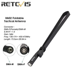 Retevis HA02 Antenna SMA-F/M Foldable Tactical Walkie-Talkie Antenna for Baofeng UV5R BF888S Quansheng UV K5K6 Retevis RT81 RT3S
