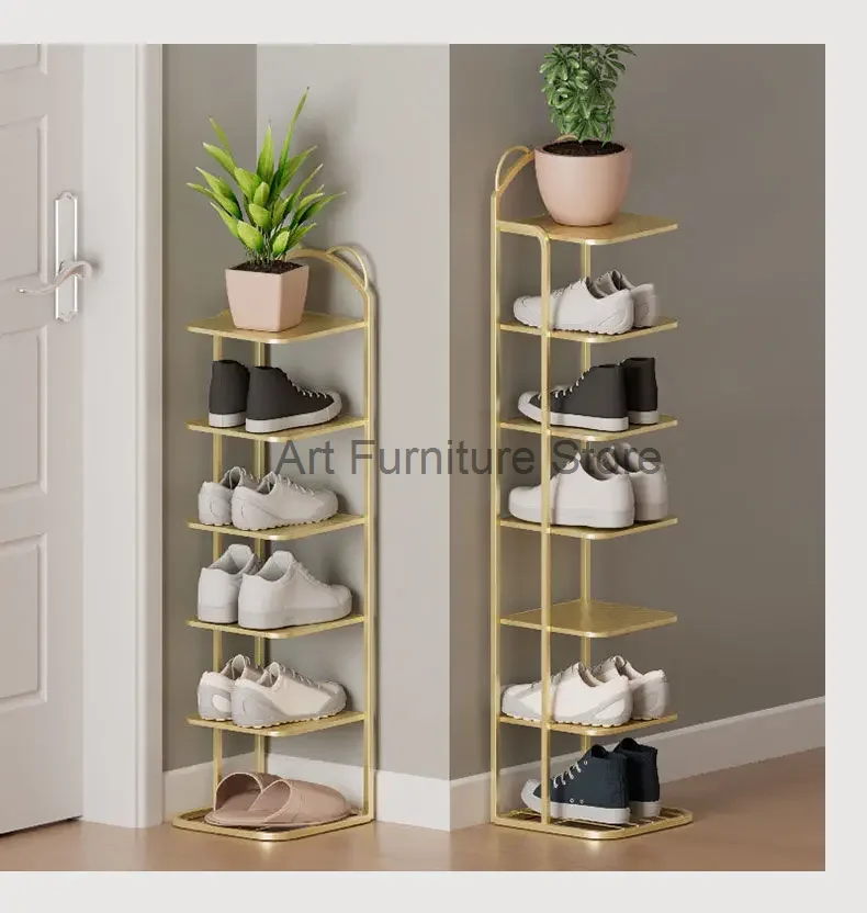 Shoe Rack Simple Door Shoe Rack Household Space Saving Shoe Cabinet Dormitory Door Slippers Rack Entry Narrow Small Shoe Rack