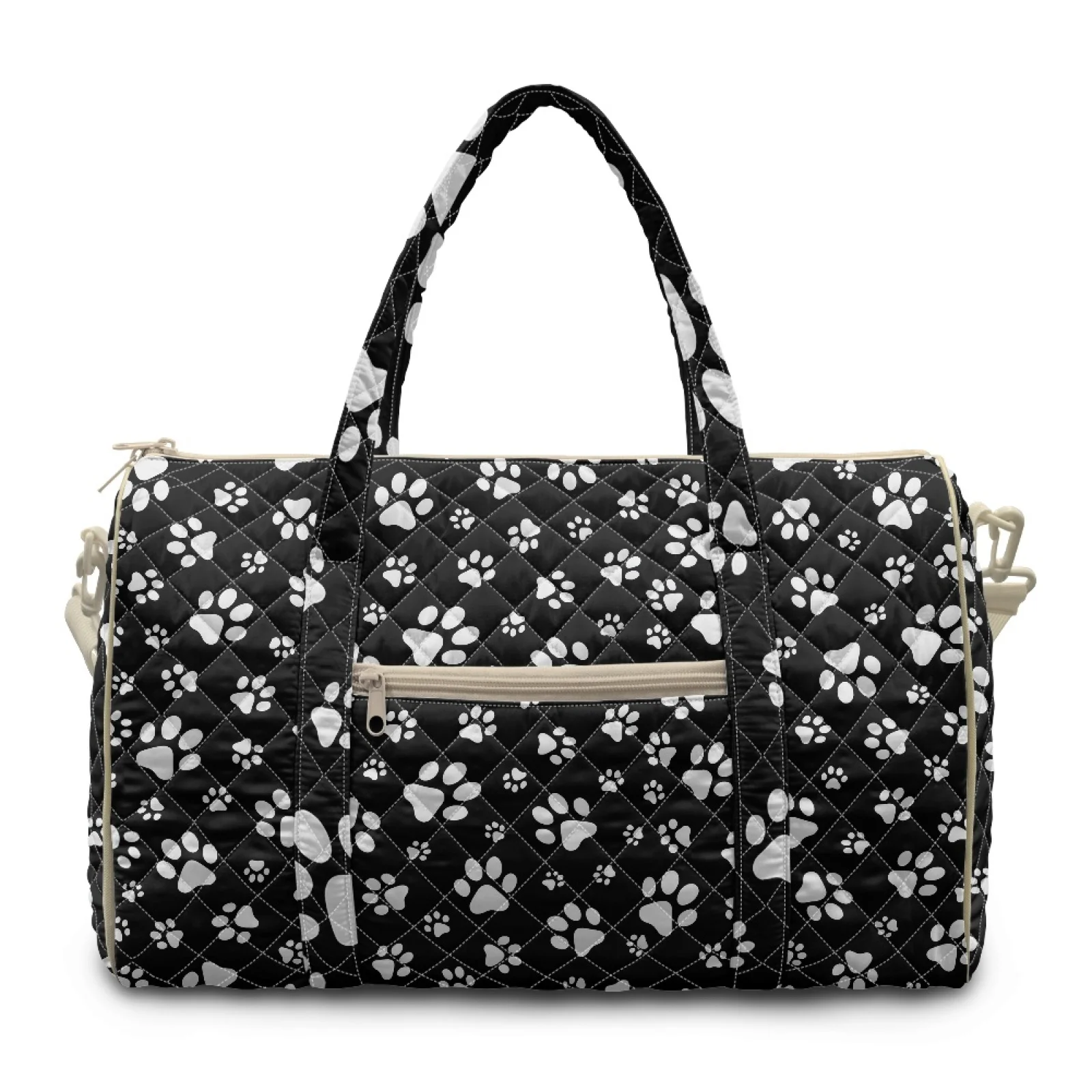 Coloranimal Dog Paw Print Versatile Quilted Travel Duffels for Camping Polyester Carry on Tote Bag 2026 New