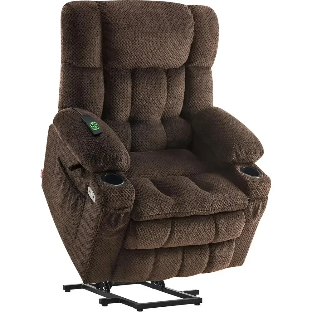 

Dual Motor Power Recliner with Massage, Heat, USB Ports, Cup Holders, Medium Mocha Fabric