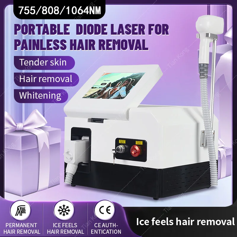 

New 808nm Diode Hair Removal Machine Three Wave 755 808 1064nm Home Machine Beauty Salons Special Ice Point Hair Removal