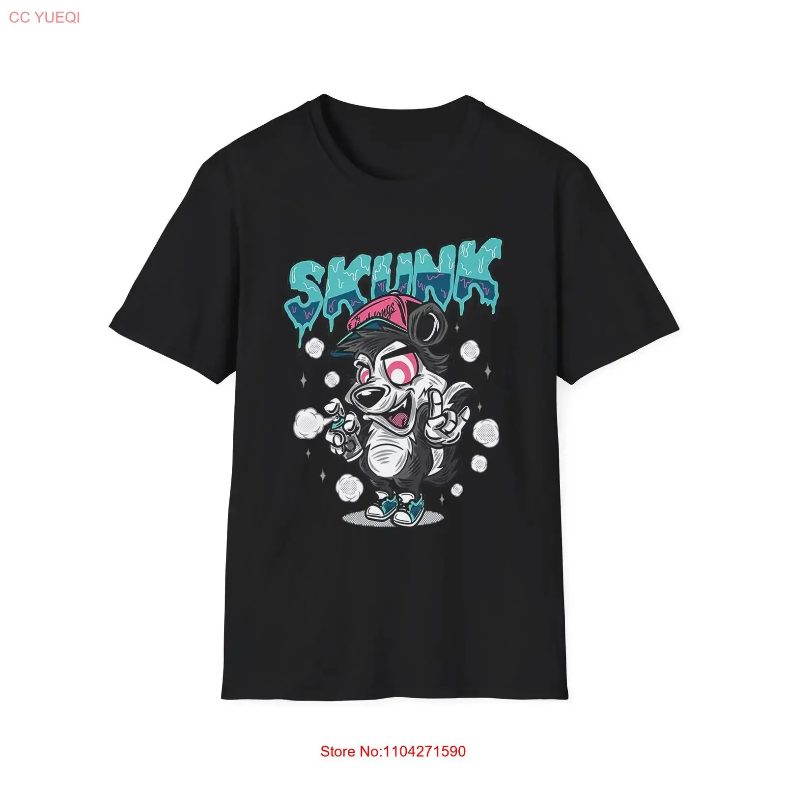 Cool Skunk Graffiti T Shirt for Trendy Minds Streetwear vintage Washed homme designer clothes Comfortable Stylish Soft Casual