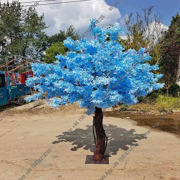 

Искусственное дерево с цветами сирени (высококачественная имитация) для декора витрин торговых центров, крупное зеленое растение, цветочная композиция, искусственное дерево