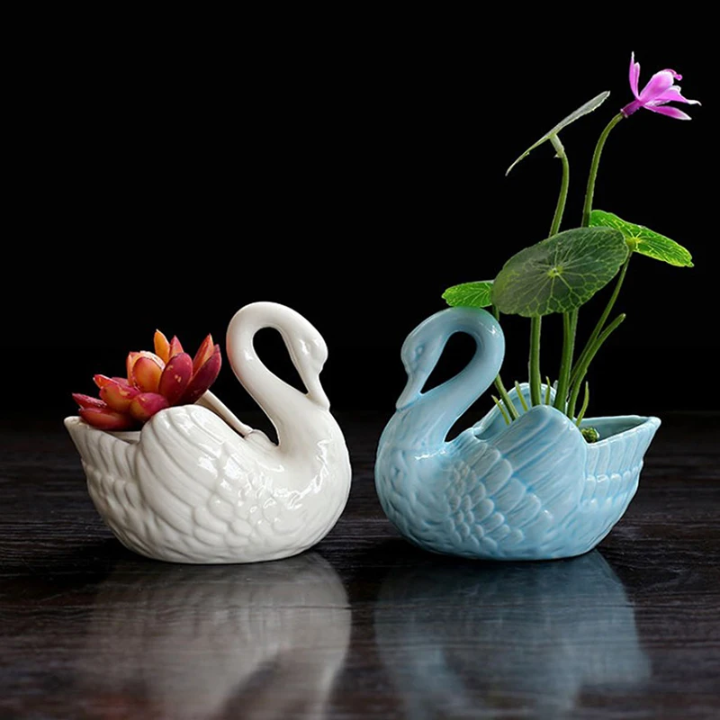 New#Swan Multi-function Candlestick Flower Pot Wedding Gift Holder Ornament Home Decoration Storage Box For Candy Jewelry