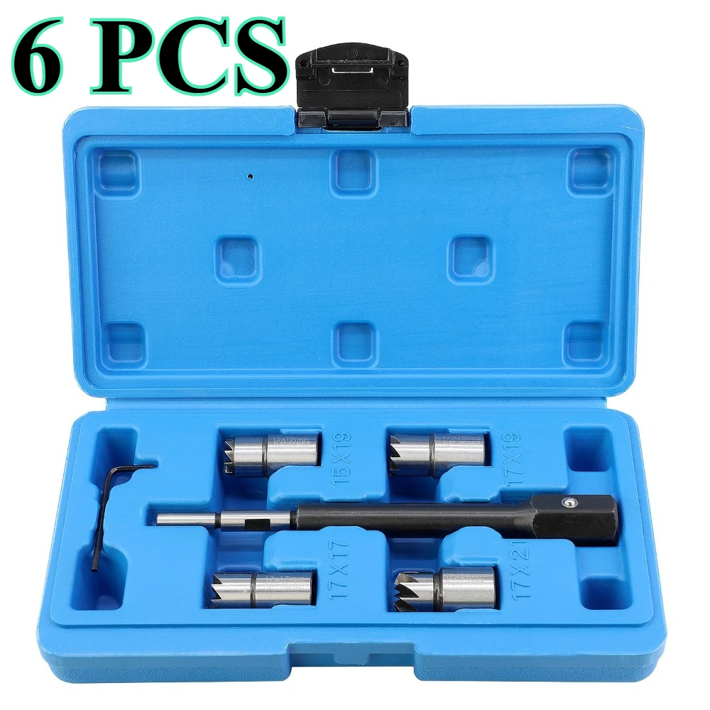 6PCS Diesel Injector Seat Cutter Remover Tool Kit for Delphi Bosch BMW Merc CRD PSA Ford Fiat Peugeot Cutter Milling Set