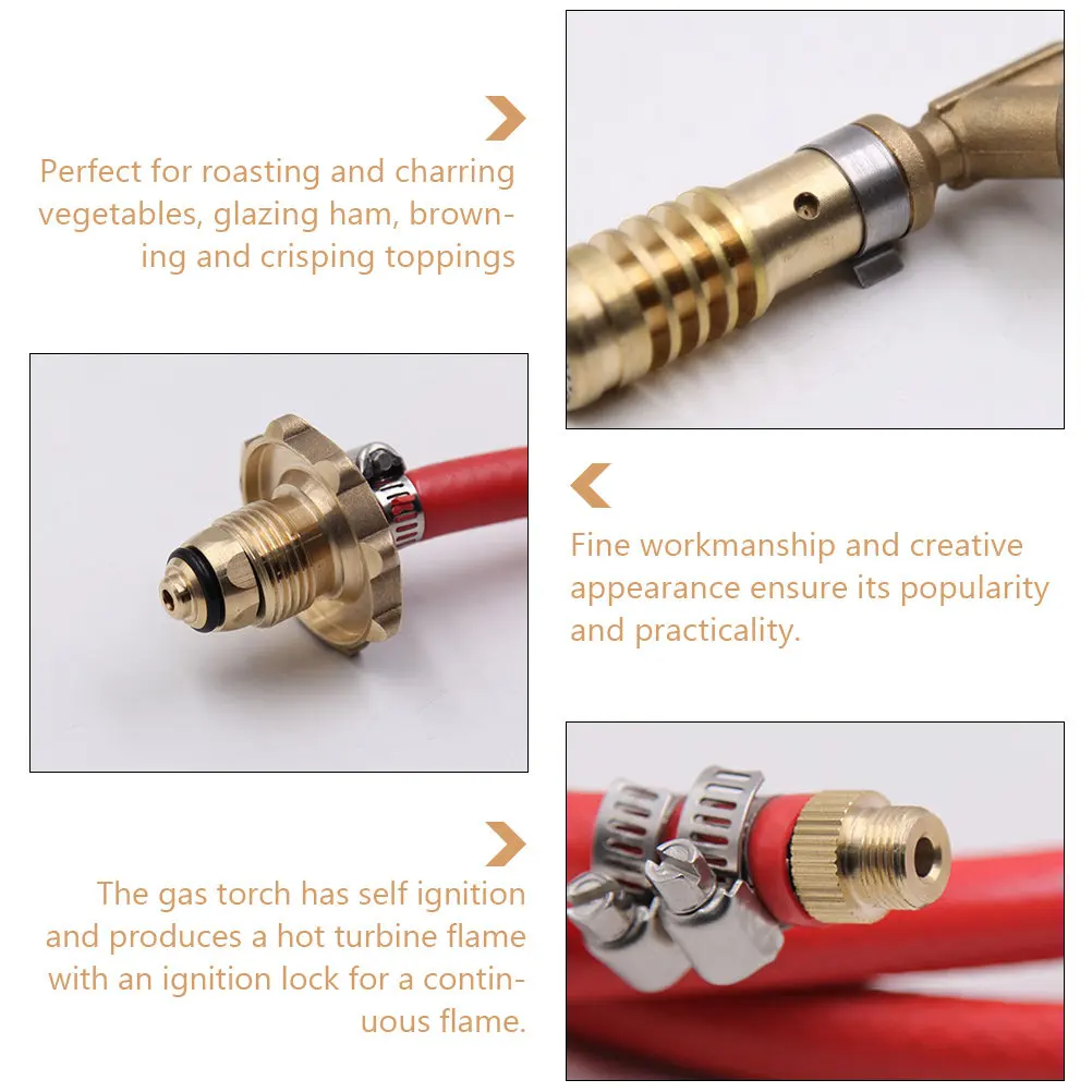 1Set Replaceable Propane Torch Professional Gas Welding Torch Self Ignition Convenient Multi-Function Cooking Bbq Tool
