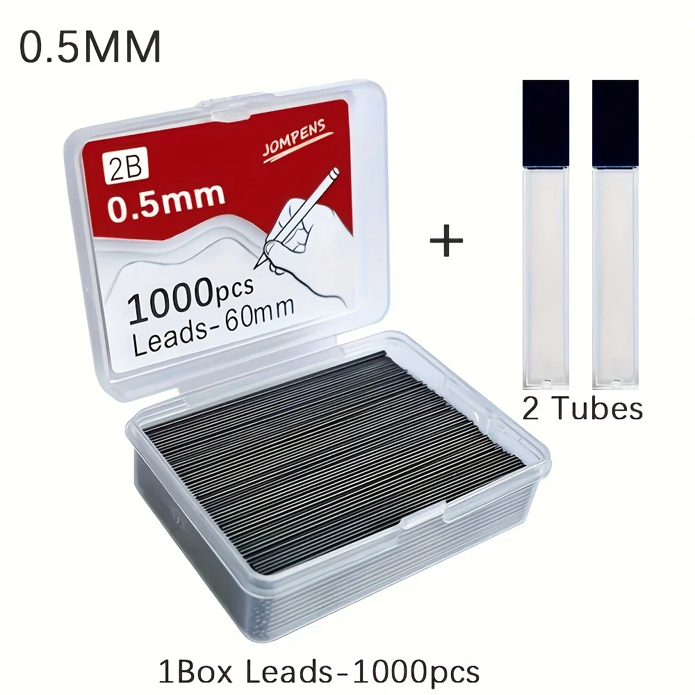 Druckbleistiftmine 0,5 0,7 0,9 mm 2B 60 mm Kunstzeichnung Automatischer Bleistift Austauschbare Minen mit 2 Tuben Briefpapier – Detail 4