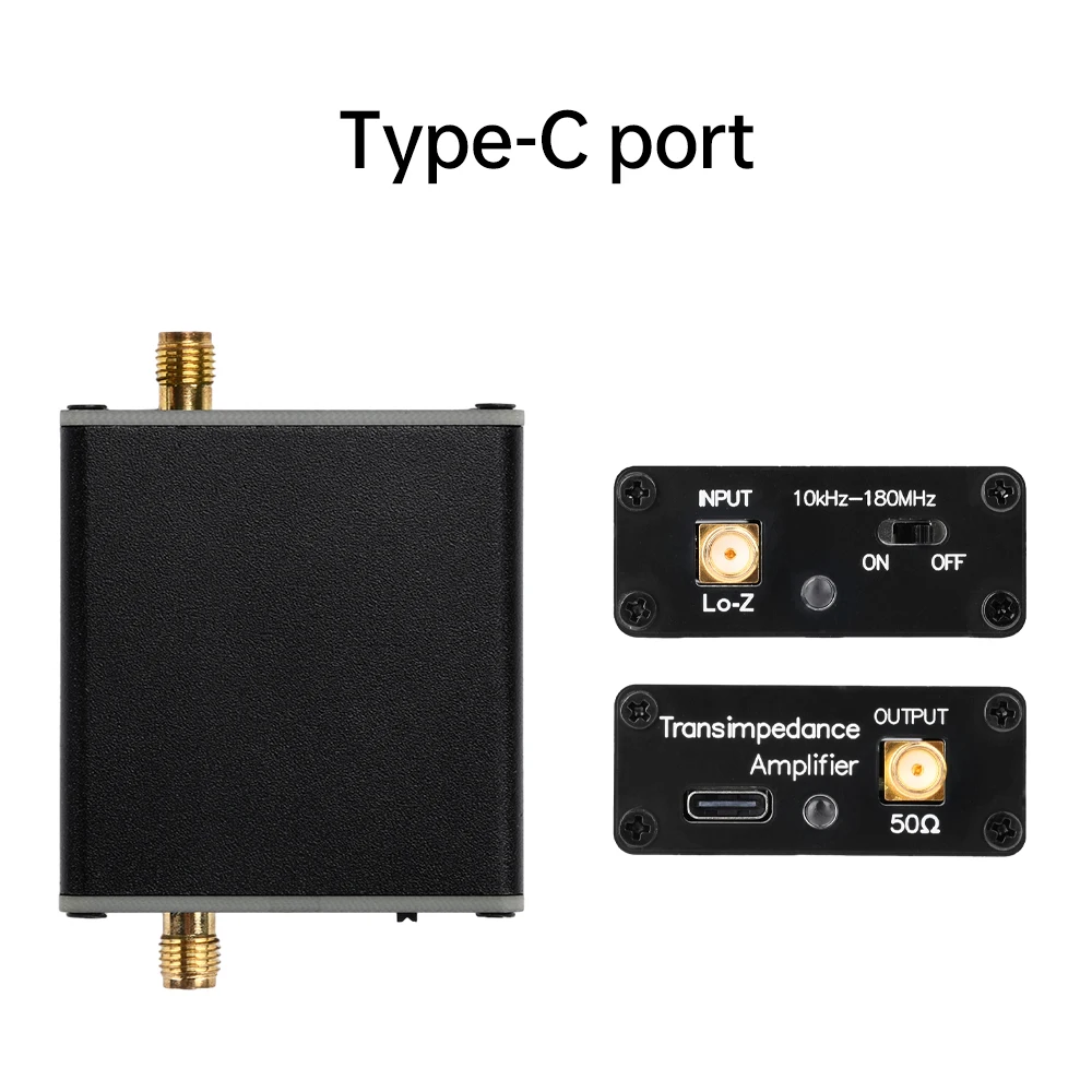 Type-C DC5V 10k-180MHz Receiving Antenna Low Impedance Converter with 10k-180MHz Donut WB Broadband Receiving Antenna