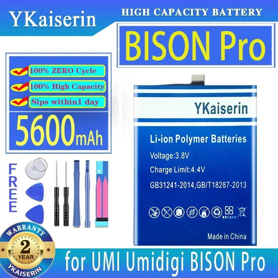 5400mAh/6800mAh YKaiserin Replacement Battery for UMI UMIDIGI BISON GT 6.67 Inch BISON Pro Bateria + Track NO