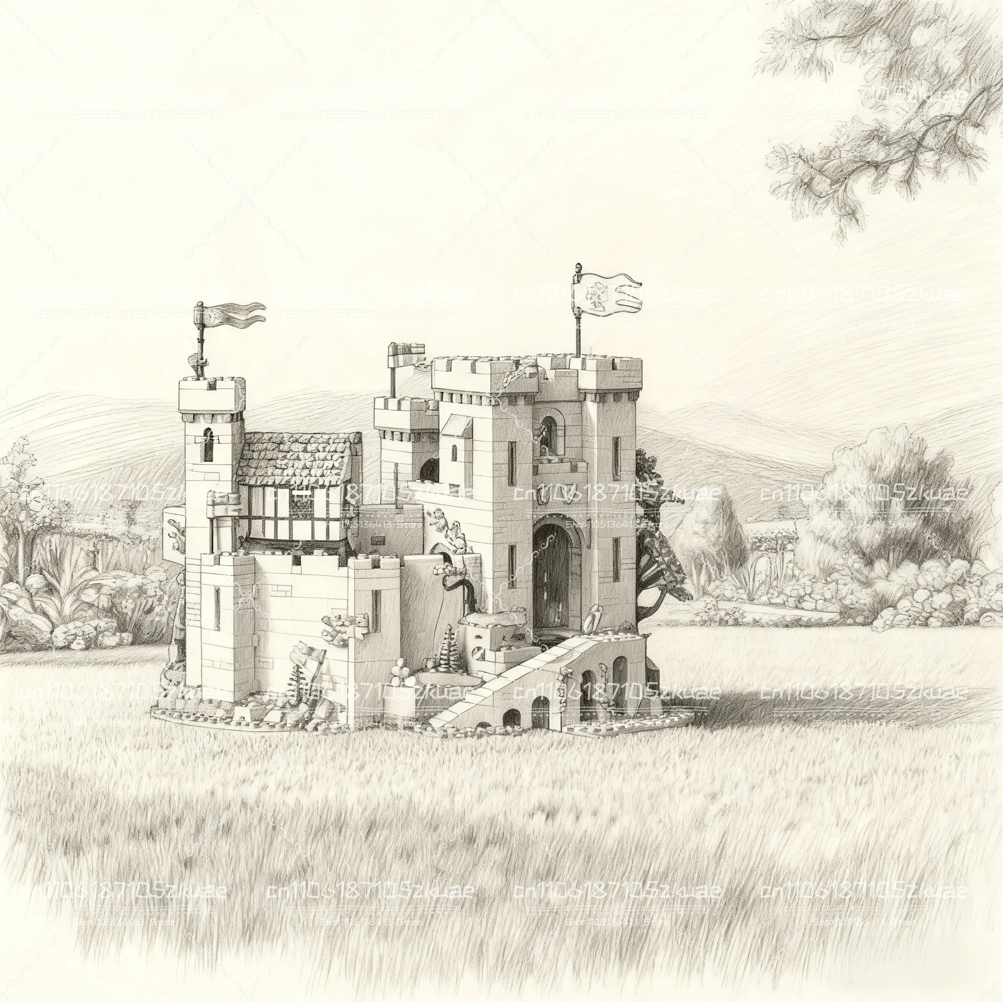 

Castle Lion Movie 4514 шт. модельных строительных блоков, большая и сложная игрушка для сборки, подходит для взрослых мальчиков, подарок на день рождения