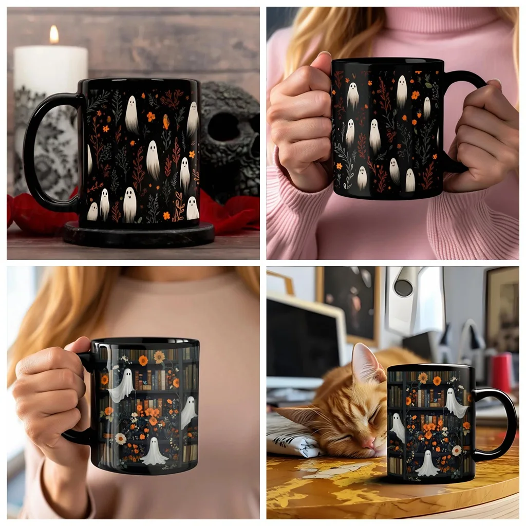 New products in March, Halloween gift mugs, white ghost water cups, creative coffee water cups