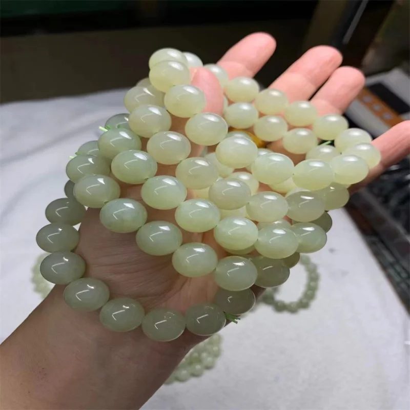 New Natural Qinghai Material Clear Water Versatile Men's and Women's Hetian Jade Bracelet Wholesale