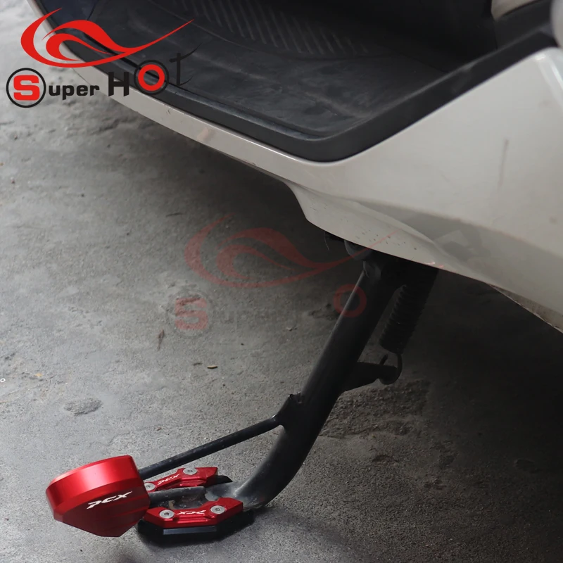 Para honda pcx160 pcx150 pcx125 pcx 160 pcx 150 pcx 125 acessórios da motocicleta suporte lateral ampliar placa kickstand extensão