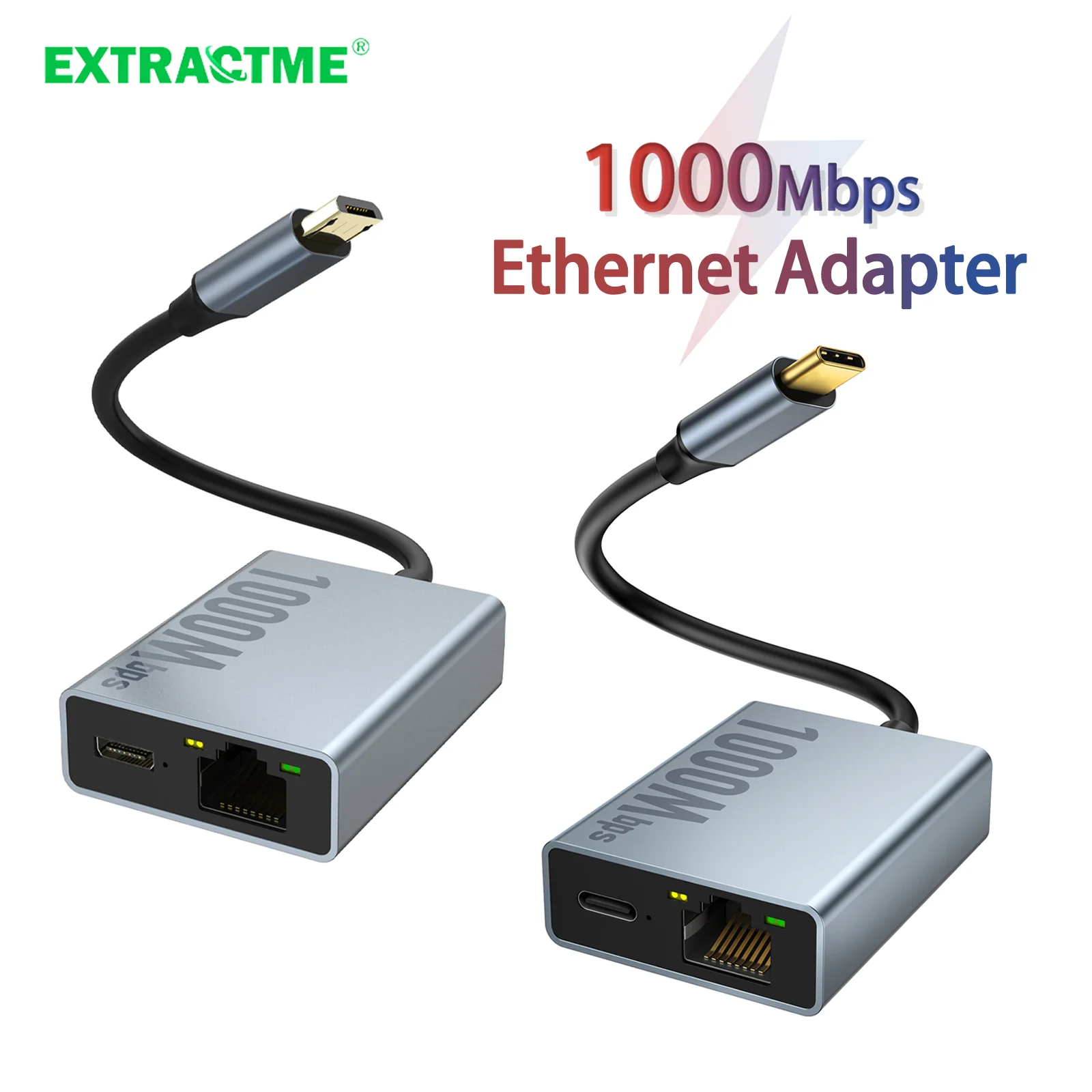 Extractme 1000Mbps بطاقة الشبكة نوع C مايكرو USB إيثرنت محول ل Chromecast 4K جوجل التلفزيون الهواتف الذكية اللوحية جهاز أندرويد