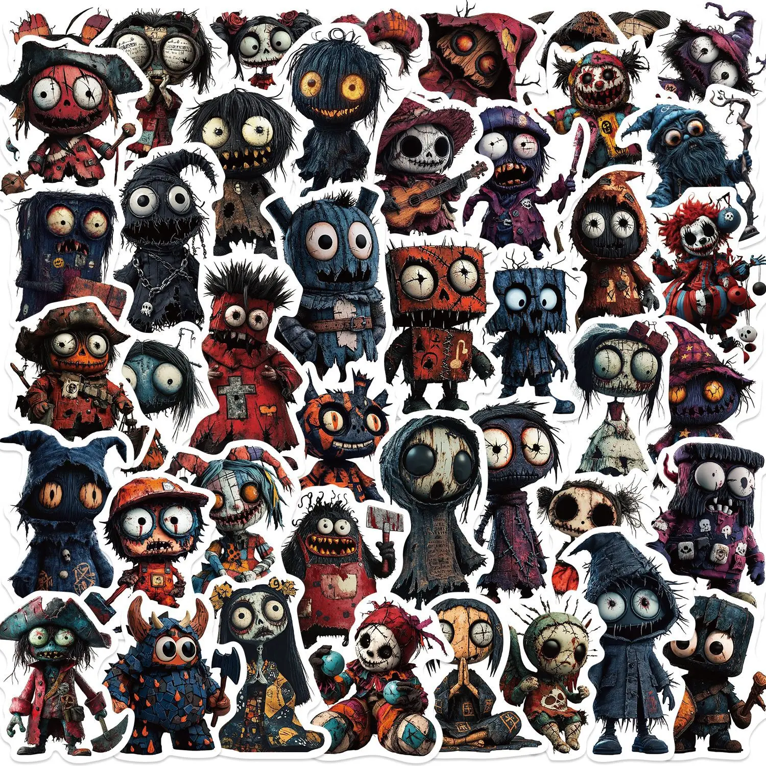 

50/100PCS Horror Character Graffiti Stickers Decorative Guitar Notebook Luggage DIY Waterproof Stickers