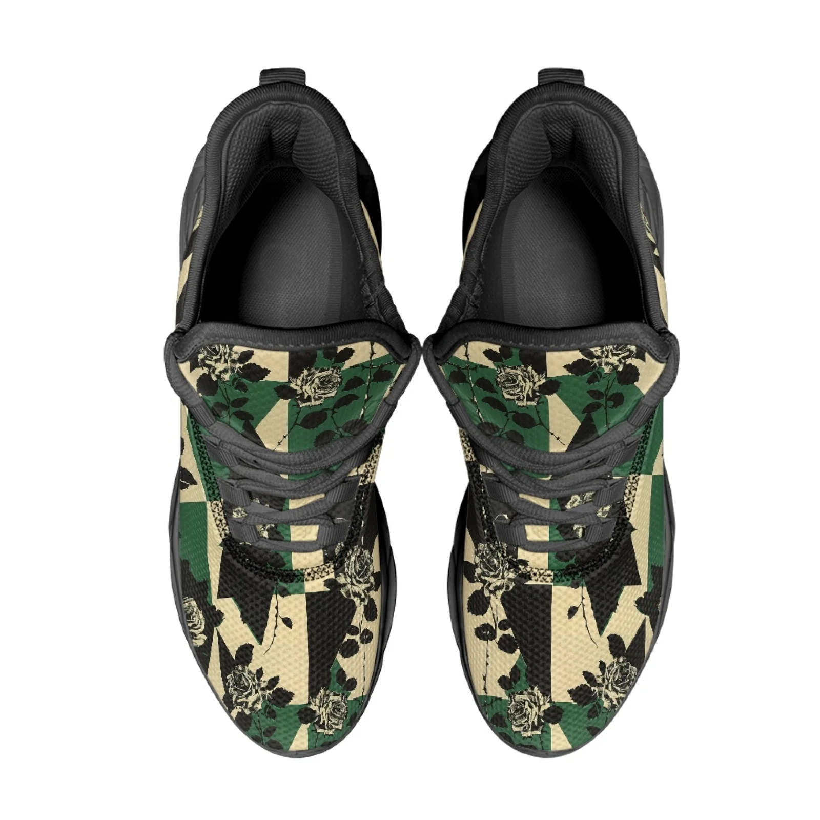 PENSTROLL Geometric Rose Soft Sole Men’s Blade Sneakers for Youth Mesh & EVA Fashion Sneakers Running Sneaker