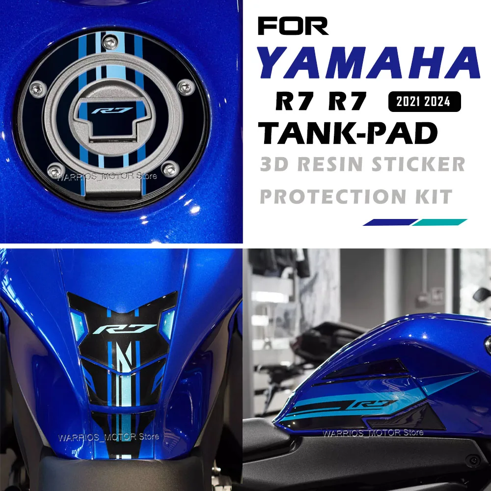 R7 R7 New Motorcycle Tank Pad Protection Sticker 3D Gel Epoxy Stickers Kit For Yamaha R7 2021 2024