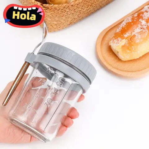 350ml Overnight Oats Jars Glass Measurement Marks Sealed Jar With Spoon With Lid Oatmeal Container