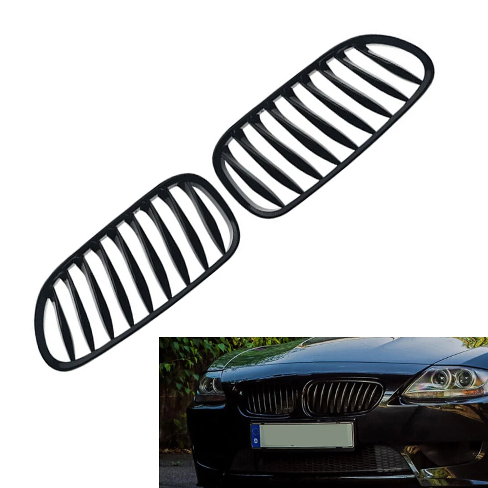 

2Pcs Front Bumper Kidney Grille Hood Racing Grills Glossy/Matte Black For BMW Z4 E85 E86 Coupe 2003 2004 2005 2006 2007 2008