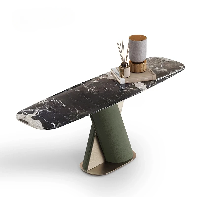 

Итальянский современный светлый роскошный натуральный мрамор у стены навпроти двери, роскошный каменный входной столик