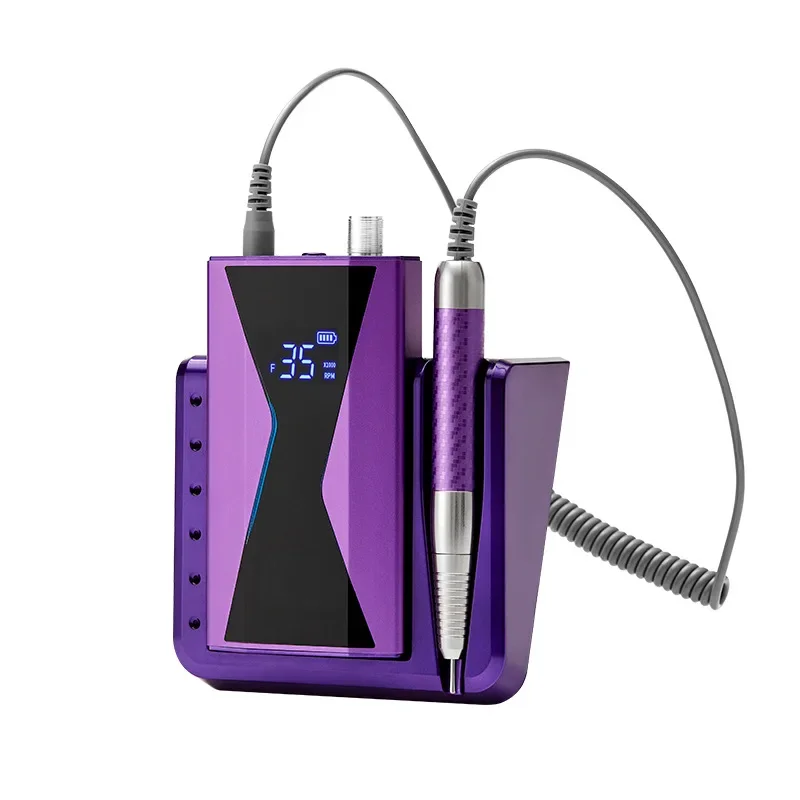 3 Colors Strong Brushless Nail Drill Rechargeable Portable Professional 40000RPM Electric Nail Drill Machine Purple Nail Art