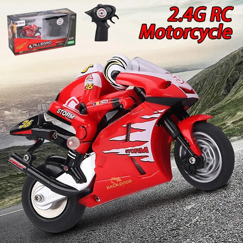 2.4Ghz Afstandsbediening Motorfiets Speelgoed Voor Kinderen Jongen Rc Elektrische Stunt Sport Auto Track Versie Halloween Kerstcadeau