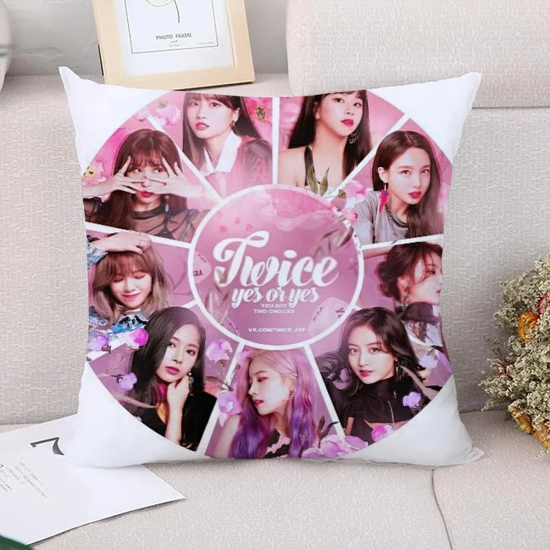 Couple Pillow Pillowcases for Pillows 45x45 Cushions Covers Kpop-TWICE Pilow Cases Decorative Pillowcase 40x40 Car Decoration