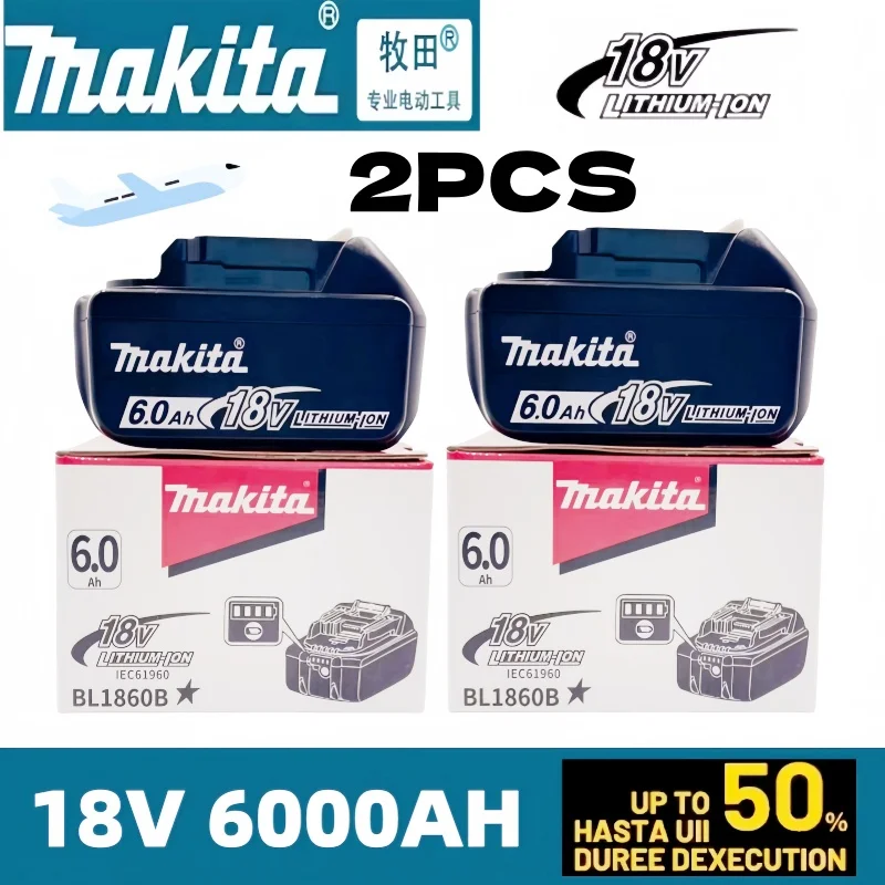 Originele Makita 18V Oplaadbare Batterij 6.0Ah BL1860 BL1860B BL1840 BL1840B BL1850 BL1850B Voor Makita Elektrisch Gereedschap