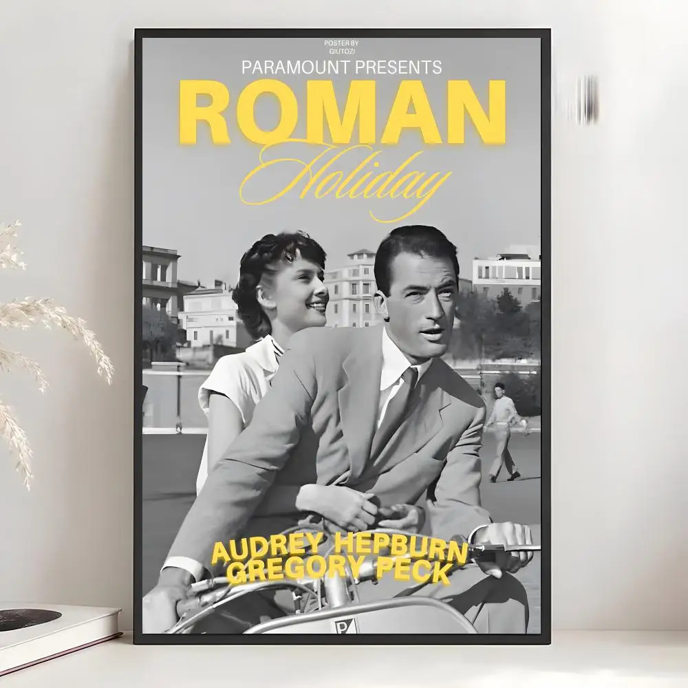 Classic Film Roman Holiday Poster Art Wall Decor, Indoor Outdoor for Collectors
