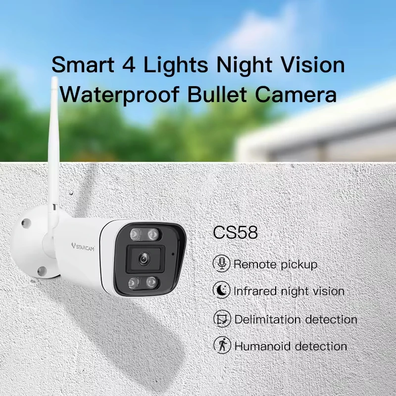3MP WIFI IP Camera 1296P Wireless CCTV Bullet Security Outdoor Two-way Audio Talk Camera Waterproof Night Vision Surveillance