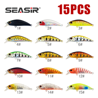 SEASIR Micro Minnow 1Pcs Mini Sinking Fishing Lures 5cm 3.5g 15colors Artificial Hard Bait Professional Jerkbait Rattle Wobblers