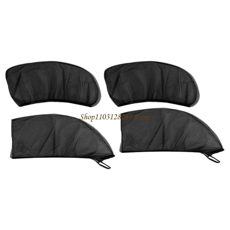 N5KD Ventilated 4Pcs Automobile Window Net Set for Effective Insect & Sun Control