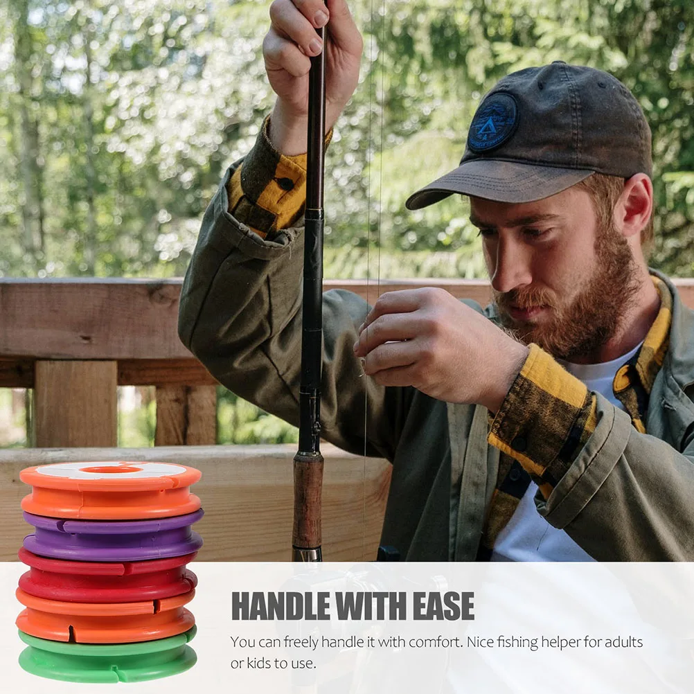 

12 Pcs Fishing Reel Spooler Line Winder Random Color Silicone Thread Organizer Durable Material Smooth Operation Fishing Tackle