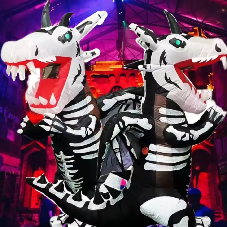 

Adult Skeleton King Dinosaur Inflatable Costume Halloween Carnival Anime Cosplay Makeup Ball Christmas Fancy Mascot Costumes