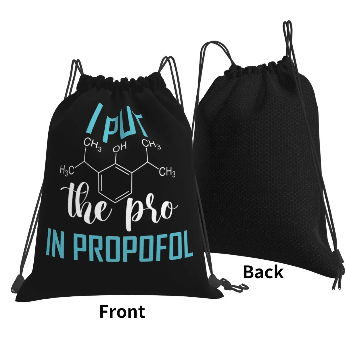 ANESTHESIA Pro In Propofol Backpacks Multi-function Drawstring Bags Sports Bag Book Bags for Man Woman School