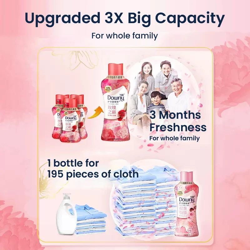 Perles de rappel de parfum de blanchisserie Downy, adoucissant de parfum de vêtements, semi-permanent naturel, parfum longue durée, Sakura Forest, Rose Enge Woods, 450g