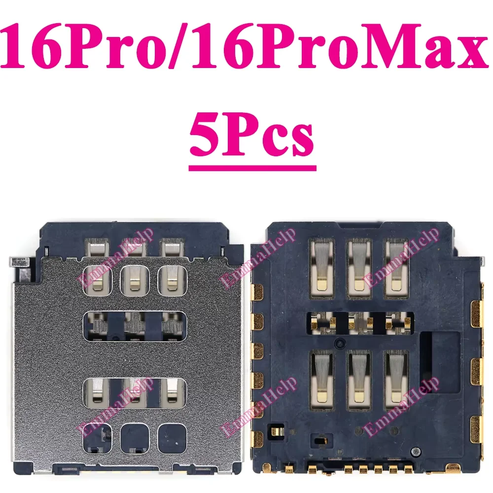 5 szt. Taśma Flex czytnika kart Dual SIM do iPhone 16 15 Plus 14 Pro Max 12 13 11, wewnętrzna tacka, gniazdo, adapter — zdjęcie produktu 4